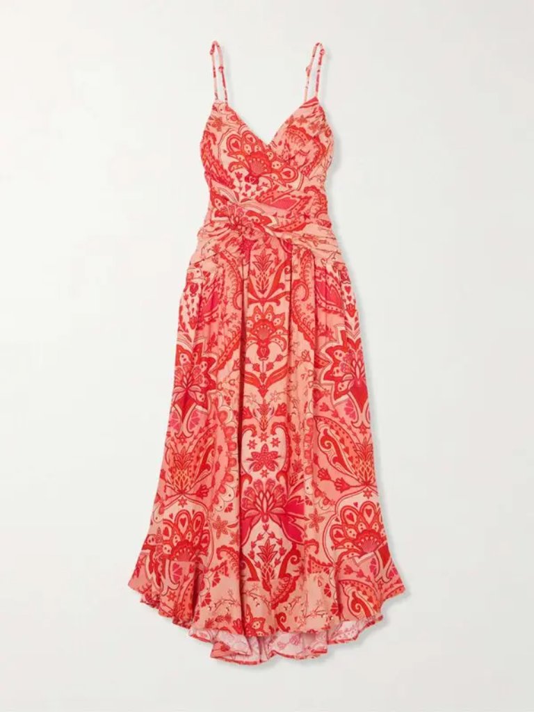 Farm Rio Jaipur Ruched Printed Maxi Dress. Sz: Small